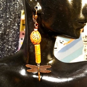 Firefly earrings,  dragon fly ear, Firefly jewelry,  dragon fly jewelry, gift for her,  birthday gift - Firefly,  dragon fly dangle earrings