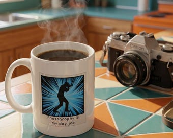 Photographer Coffee Mug | Retro Camera Ceramic Mug | Gift for Photographer | Travel Lover Mug Gift