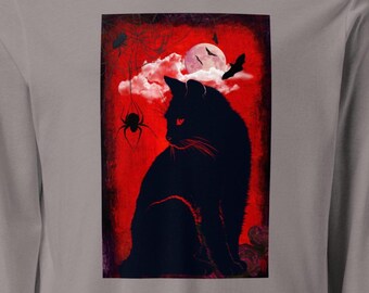 Black Window Cat Unisex Long Sleeve Tee