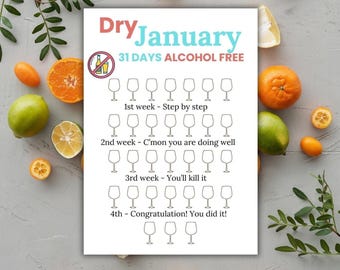 Calendario de Enero Seco: Calendario de Hábitos de Sobriedad (Descargar PDF)
