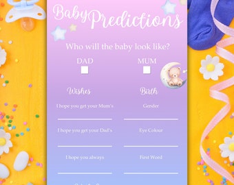 Juego de Baby Shower con Osito de Peluche: Tarjeta de Predicciones (PDF)