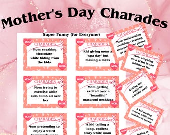 Juego de charadas para el Día de la Madre: Diversión familiar imprimible (PDF)