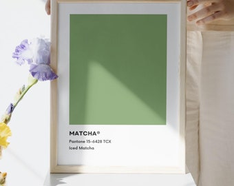 Impresión Pantone Verde Matcha: Decoración minimalista para el hogar (Descarga digital)