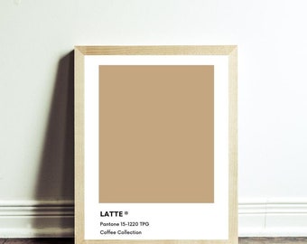 Impresión artística de la paleta de colores Pantone Latte: Regalo para amantes del café (Descarga digital)
