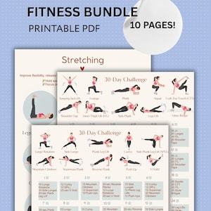 Desafío de entrenamiento de cuerpo completo de 30 días, paquete de planificador de ejercicios, ejercicio en casa para principiantes, fortalecimiento de piernas, brazos y torso, entrenamiento digital,