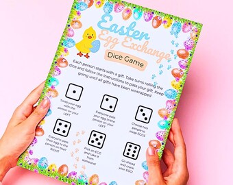 Easter Egg Exchange Dice Game: Fun Party Printable (Digital Download)