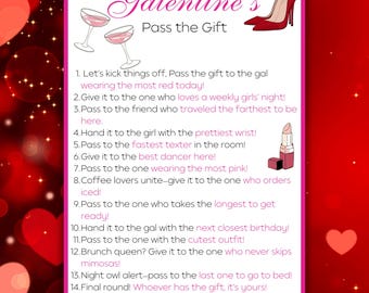 Juego de "Pasar el regalo" del Día de Galentine: Fiesta de chicas (PDF)