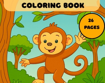 ABC Baby Shower Coloring Book, Baby's First ABC Book, Baby Alphabet Book, Baby Shower Game, Animal Alphabet Coloring Pages, A-Z Alphabets