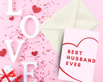 Valentine's Day Card for Husband, Best Husband Valentines Card, Printable Valentines Day Card, Valentines Day Card for Him, Valentine's Day
