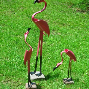 Flamingos Mother 22&quot; Tall and 2 Babies  - PVC