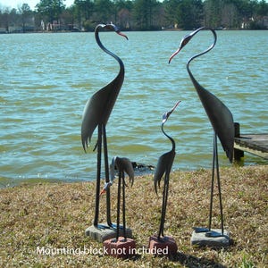 Blue Heron Family of 4 - PVC 23" Tall