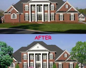 Custom Front Yard Landscape Design Digital Before & After for Your Home Plus Plant List
