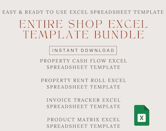 EXCEL TEMPLATE BUNDLE real estate investment airbnb rental property management realtor landlord tenant tracker property budget rent roll