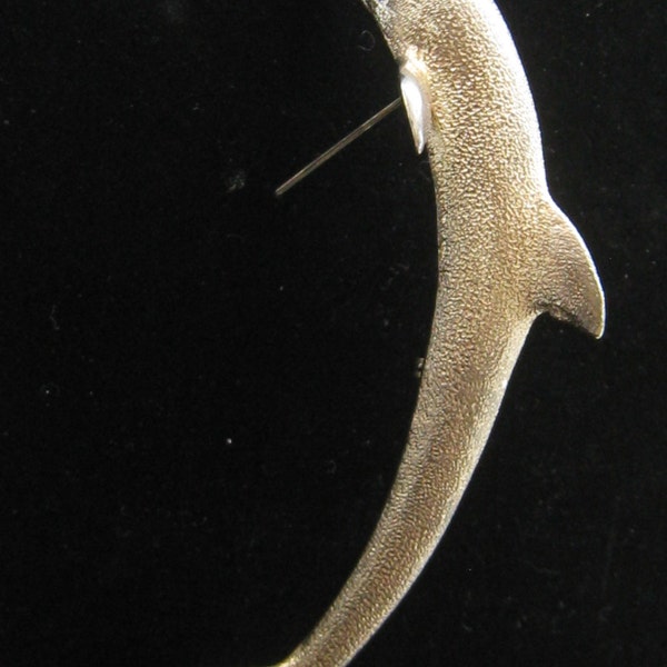 Vintage Large Dolphin Shoulder Pin Brooch 1960s