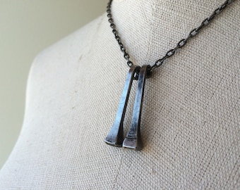 ON SALE - was 46.00 - Annie - Horseshoe pendant necklace - double