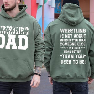 Brottning pappa-hoodie, snygg design, fars dag-present