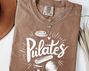 Pilates T-Shirt Comfort Colors® | Cafe Latte Workout Tee