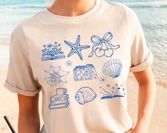 Book Girl Summer T-Shirt: Beachy Bookish Seashell Tee