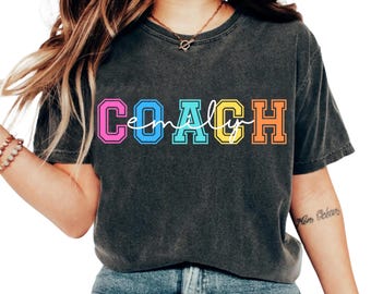 Comfortkleuren gepersonaliseerd coachshirt, gepersonaliseerd teamcadeau