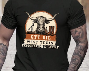 West Texas Oilfield Ranch Graphic T-Shirt, Landman Tee