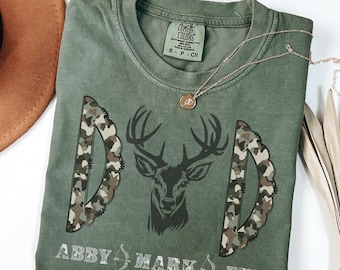 Personalized Hunting Dad Shirt, Comfort Colors Father's Day Gift