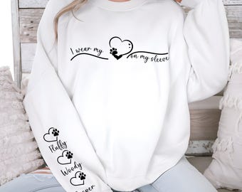 Personalisiertes Katzenmama-Sweatshirt, Haustiernamen auf dem Ärmel, Katzenmama-Geschenk
