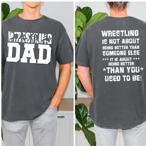 Comfort Colors® Wrestling Dad T-Shirt, Wrestling Dad Tee, Wrestling Dad Gift, Wrestler Shirt,Wrestling Shirt for Dad,My Heart Is On That Mat
