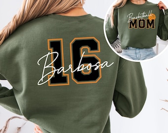 Custom Basketball Mom Sweatshirt, Personalized Name Sleeve Hoodie