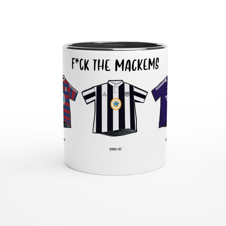 Newcastle United Mug | Football Kits Through The Ages | Funny Gift image 1