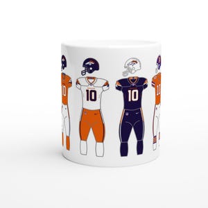 Caneca Denver Broncos | Presente artístico da NFL | Fã de futebol americano