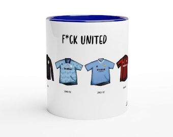 Taza del Manchester City / Equipaciones de fútbol a través de la historia / Regalo divertido