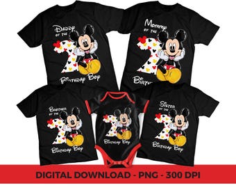 Oh Twodles Mickey Birthday Family png Bundle: Matching PNG Designs (Digital Download