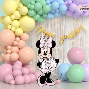 Recorte de ratón, telón de fondo de decoración grande, decoración de fiesta temática de ratón, baby shower o fiesta de cumpleaños, accesorio de pie, descarga digital