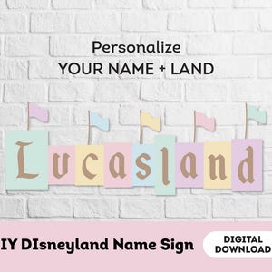 DIY Disneyland Party Name Sign, Customize Disneyland Alphabet, Disneyland Party Decoration, Birthday Logo Mouse Theme Park, Digital sign