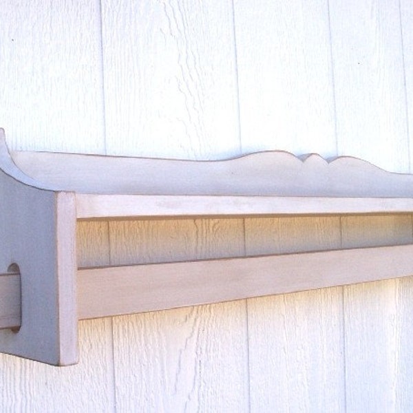 Shabby Chic Quilt Rack Shelf 40inch in your choice of color