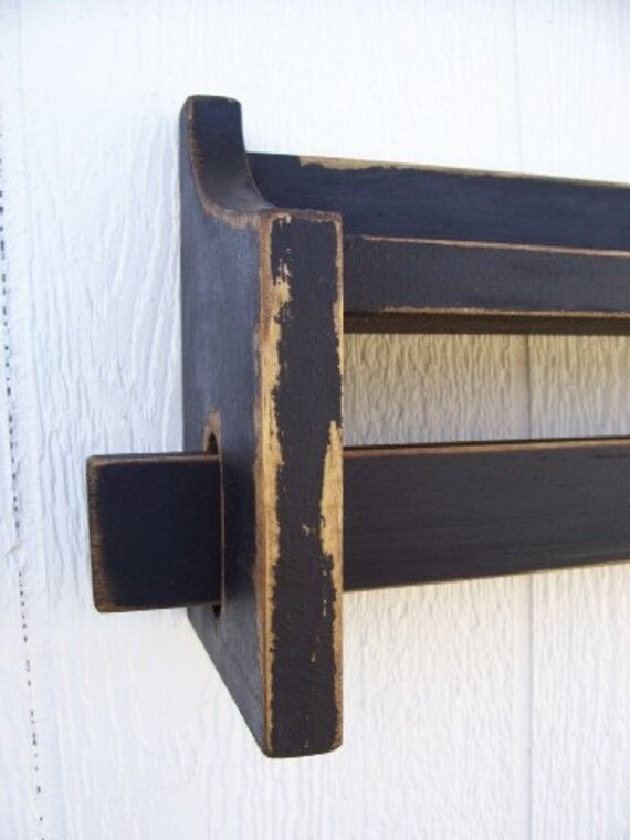 Items similar to Quilt Rack Distressed Shabby Chic Shelf 52inch in your
