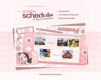 Pinker Sendeplan - Pinker Switch Konsolenstil für Streamer & Vtuber - Figma Template