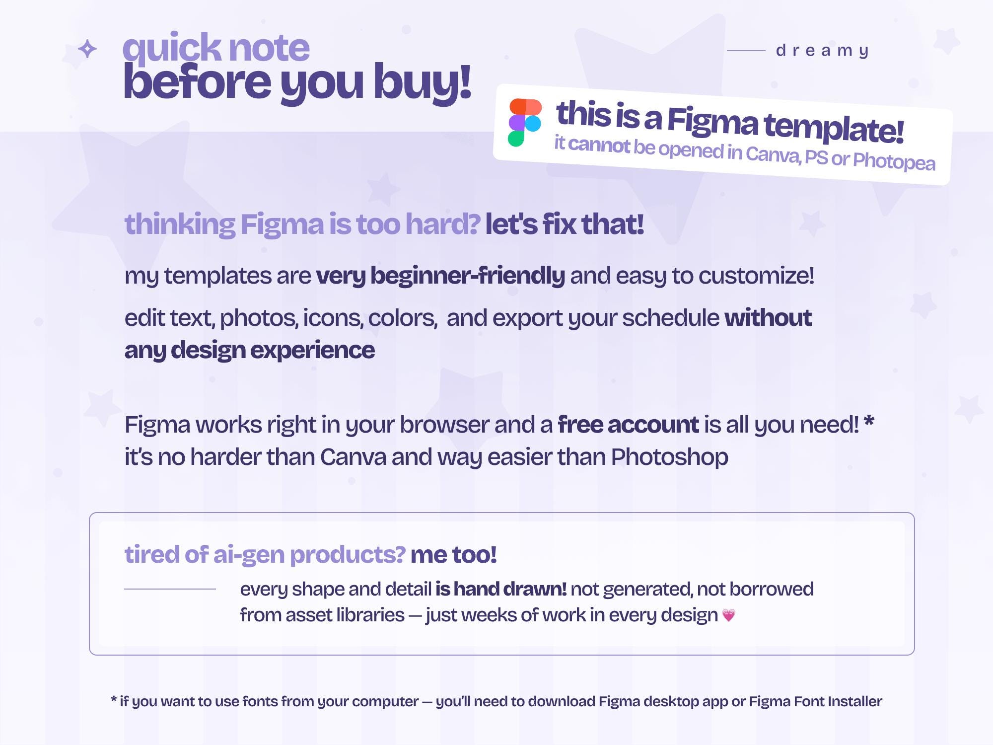 Figma Stream Schedule Template Pack — Cute Purple Notebook Bundle for ...