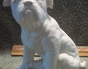 Sitting Bulldog Dog  in Ceramic Bisque Ready to Be Painted Bulldogs