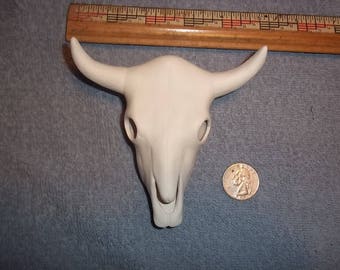 Ceramic Cow Skull made of Ceramic Bisque Ready to be painted Cows 4 1/2"