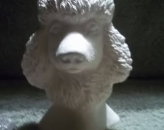 Poodle Dog Bust in Ceramic Bisque - Ready to Paint Poodles Dogs