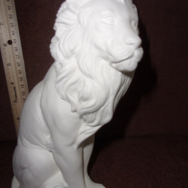 African Male Lion in Ceramic Bisque ready to be painted lions sitting Cat cats Jungle