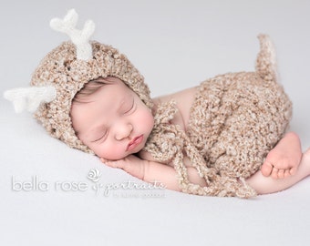 Deer Newborn Set Boy Hat Shorts Reindeer Baby Girl Animal Diaper Cover Antlers Fall Photo Prop Rudolph Winter Christmas Costume Fawn Bonnet