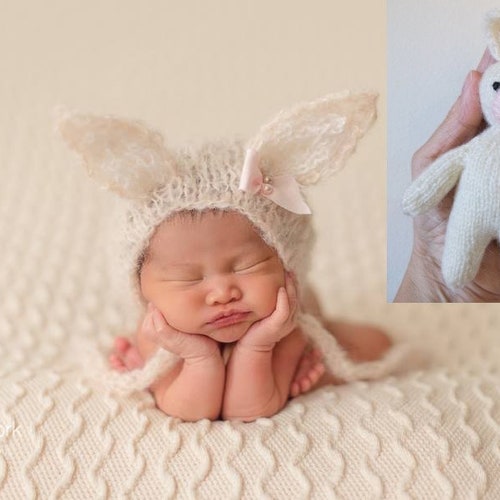 Bunny Outfit for Newborn Newborn Bunny Set Photo Prop Knit Etsy