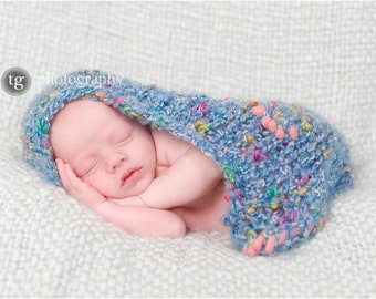 Cacoon Ready Ship Newborn Photo Prop WATERCOLORS Egg Pod Baby Swaddle Boy Hand Knit Cocoon Infant Photography Sack Knitted Wrap Girl Gift