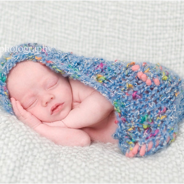 Cacoon Ready Ship Newborn Photo Prop WATERCOLORS Egg Pod Baby Swaddle Boy Hand Knit Cocoon Infant Photography Sack Knitted Wrap Girl Gift