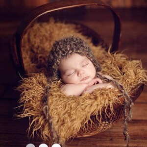 Pearls Bonnet Ready Ship Newborn Girl Photo Prop Hand Knit Hat Baby Shower Gift Coming Home Cap Knitted Infant Photography Outfit Christmas image 3