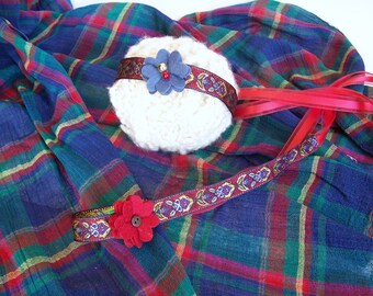 Fall Christmas Headband Baby Girl Newborn Twin Toddler Set Boho Photo Prop Frozen Anna Tieback Set Folk Halloween Costume Winter READY Ship