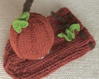 Santa Hat Sack Set Newborn Hand Knit Beanie Christmas Photography Infant Going Home Baby Swaddler Coming Cocoon Knitted Cap Outfit Pumpkin