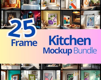 vertical frame mockup, 25 Kitchen Frames Mockup PSD Bundle Set, Kitchen Frame Mockup Bundle, 25 PSD Kitchen Mockup Frame, PSD Frames Bundle